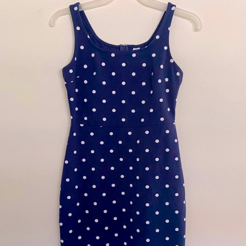 Old Navy Below The Knee Polka Dot Back Zip Dress